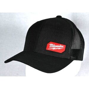 NEW Milwaukee Gridiron Black Mesh Snapback Trucker Hat Cap